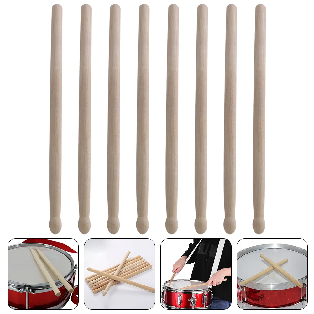 

4 Pairs Snare Stick Musical Instrument Drum Drumsticks Chimes Replacement Wooden Percussion Tool Child