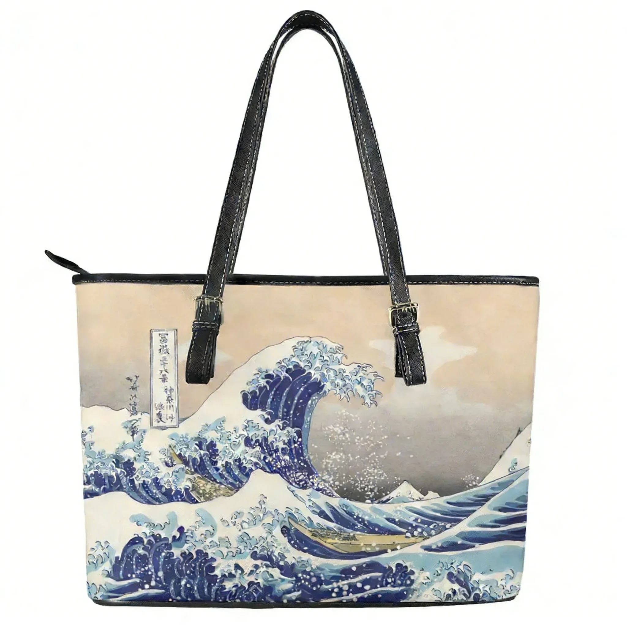 

Сумка-тоут «Великая волна у Канагавы» на заказ, женская и мужская, персонализированная, на плечо, деловая, кожаная, дорожная, подарочная