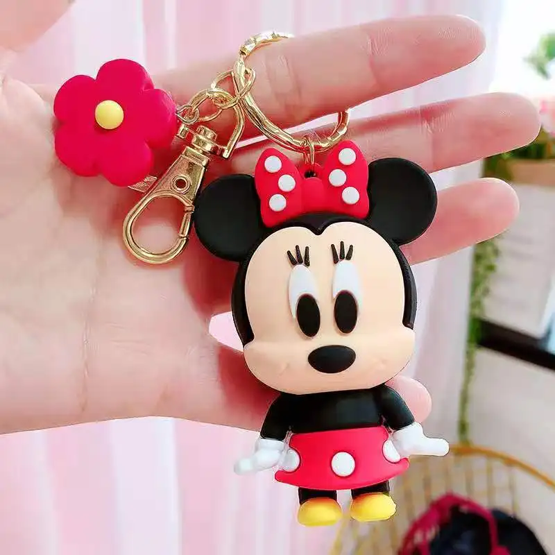 Disney Minnie Mickey Mouse Keychains Cartoon Mickey frozen Figures Boy Girl Bag Key Chains Cute Dolls Keyrings Toy Gifts