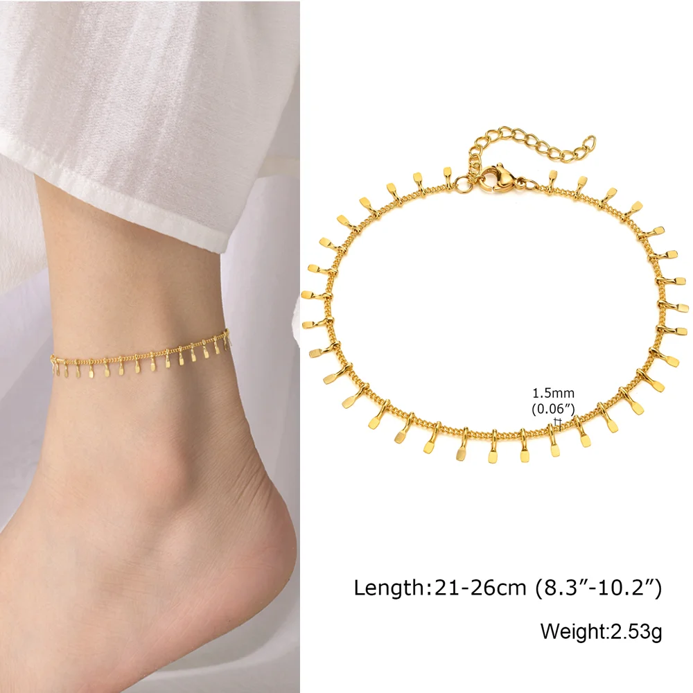 Herz-Fußkettchen aus Edelstahl für Damen, vergoldetes, zartes Fußkettchen-Armband, leichter Luxus-Fußschmuck, Partygeschenke für Mädchen