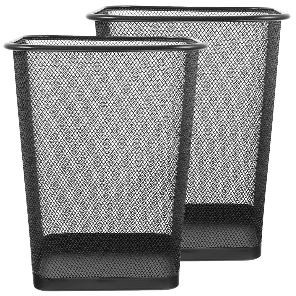 

2pcs Metal Mesh Trash Can 10L Iron Wire Wastebasket For Office Bedroom Kitchen Bathroom Garage Recycling Bin Dustbin Container