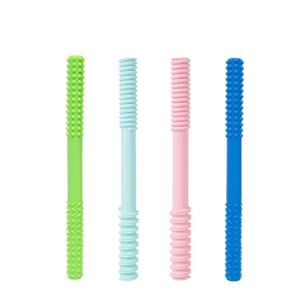 Tubo de silicona para morder para niños, herramienta de entrenamiento muscular Oral, anticomer, palo Molar de mano, terapia sensorial para hablar, autismo, 1 piezas