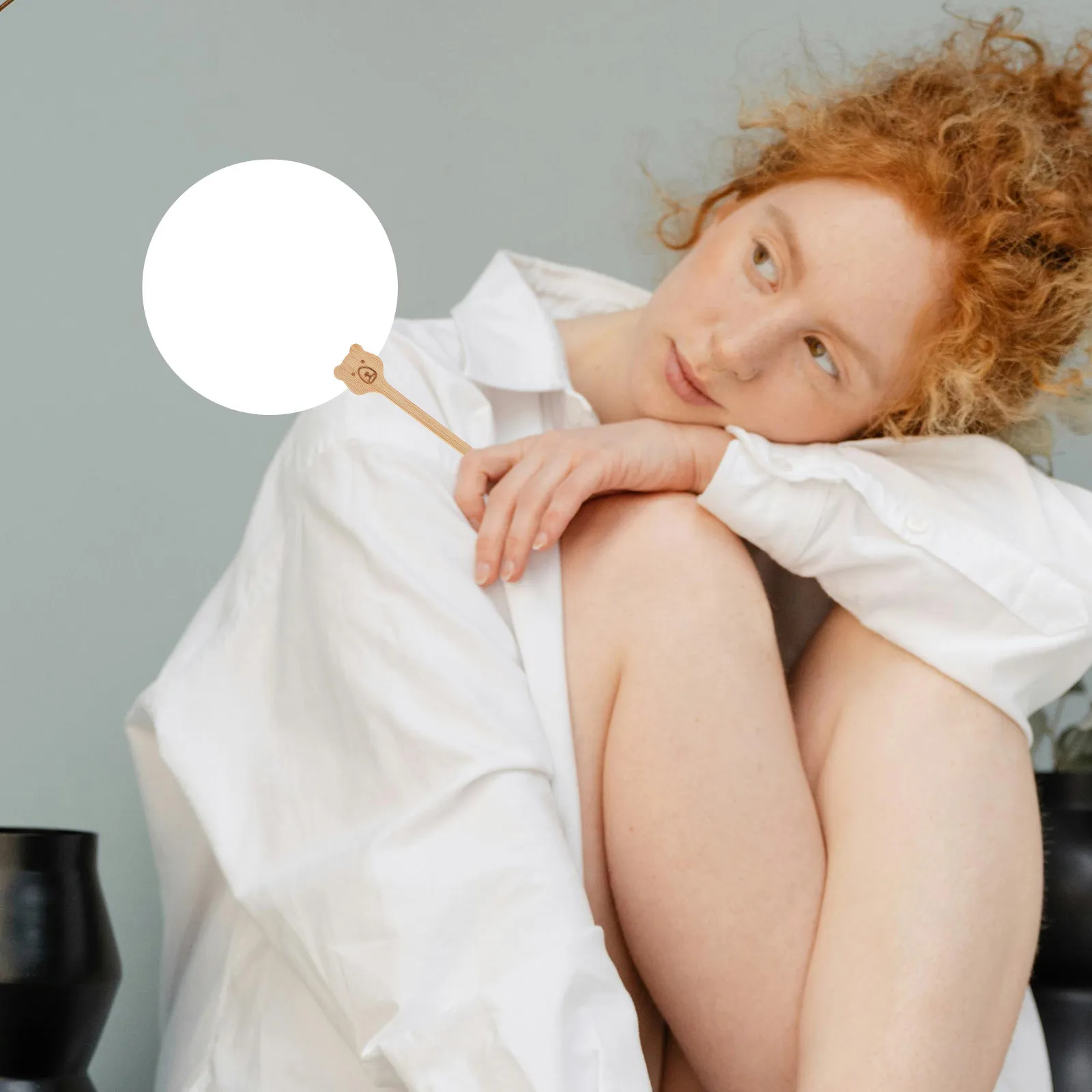 

15Pcs Bamboo Fan Handles Traditional Chinese Style Bear Shape Sticks for DIY Crafting Wedding Programs Fan Making Supplies