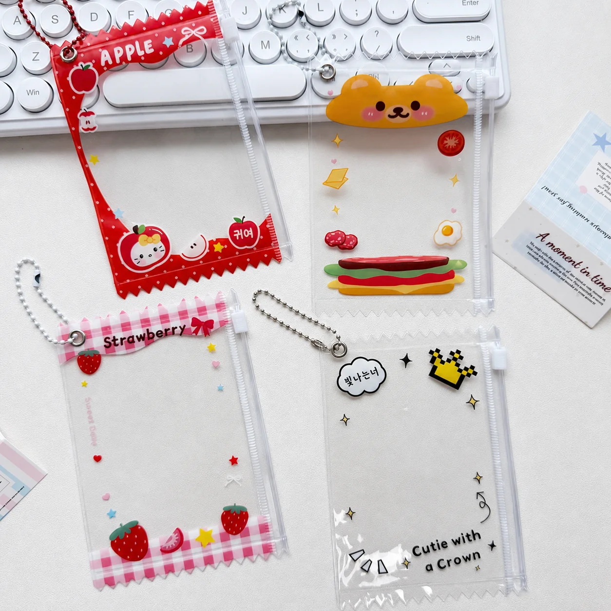 Pvc Card Storage Pouch Decorative Card Holder Pouch 3 Inch Card Pouch Transparent Photocard Storage Bag For Badge Pin Storage