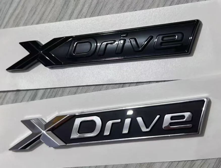 5X New Chrome Black Fender lowercase Letters XDrive Emblems for 1 3 4 5 6 7 Series X1 X3 X4 X5 X6 Z4 GT X Drive Badges