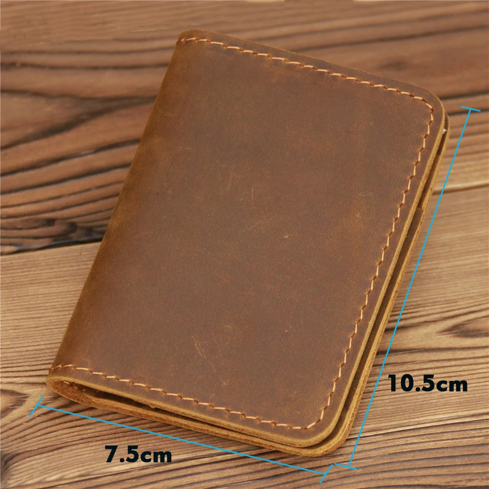 New Arrival Vintage Men\'s Genuine Leather Credit Card Holder Small Wallet Money Bag ID Card Case Mini Purse For Male