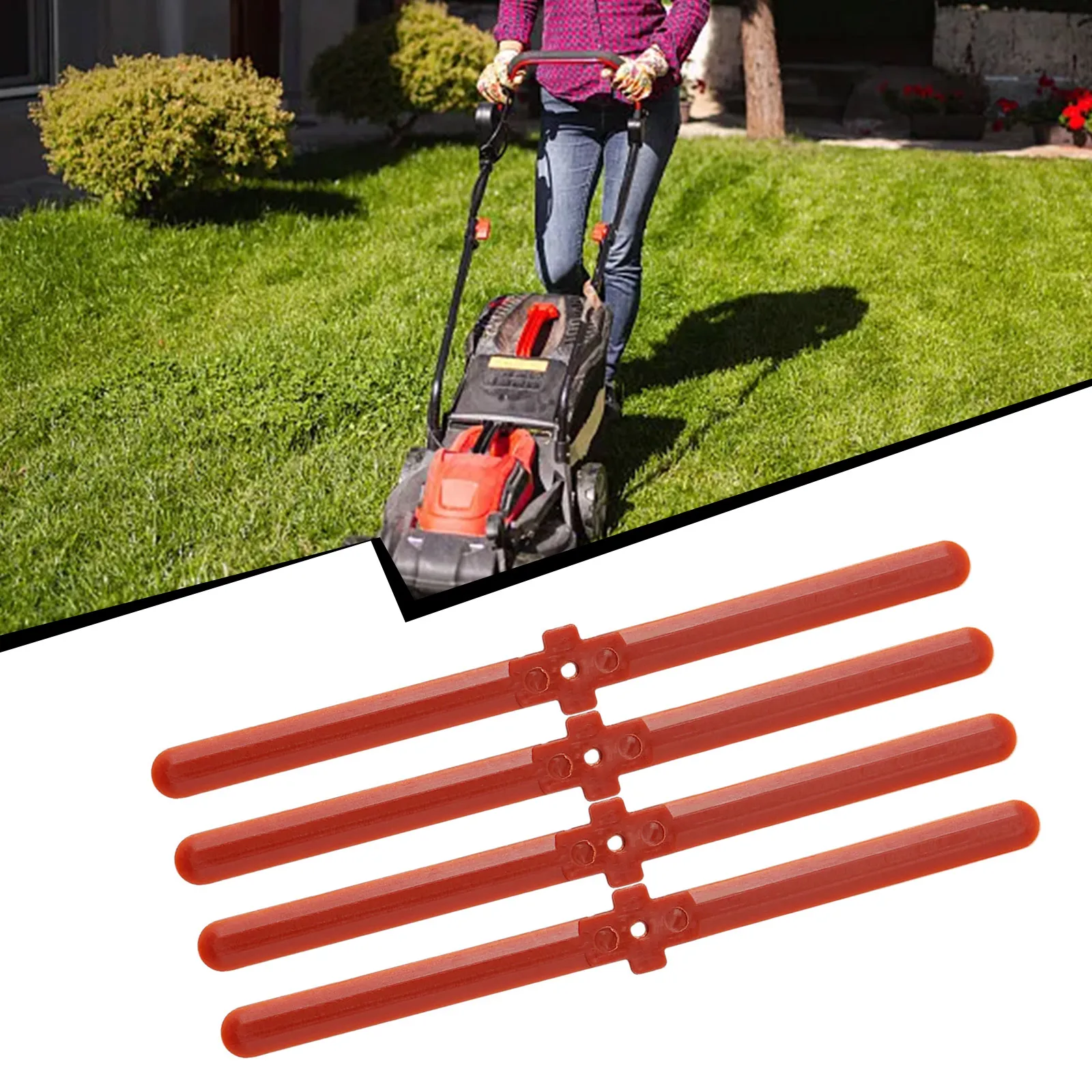 4pcs Plastic Blades For Mower Cordless Grass Rope Trimmer Garden Electric Brushcutter Spare Parts