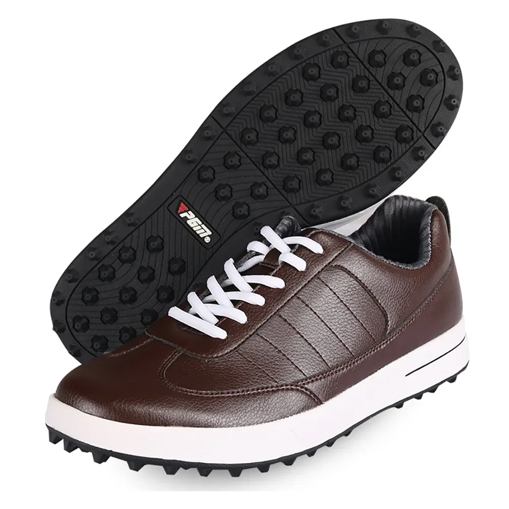 PGM sepatu Golf pria, sneaker kasual bernafas anti air