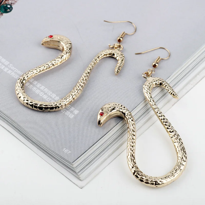 Cartoon Snake Pendant Earrings Anime Boa Hancock Cosplay Prop Dangle Eardrop Jewelry Cute Party Gifts for Woman Girls - view 3
