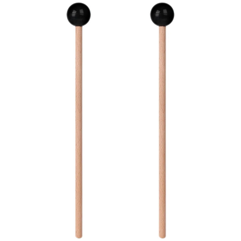 2 Pcs Dampener Ethereal Drum Sticks Xylophone Tongue Hammer Black Steel Mallets Drumsticks