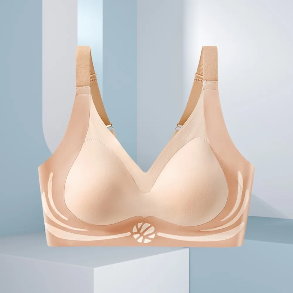 Seamless Wireless Deep V Bra Shockproof Close-fitting Brassiere for Women No Trace Lingerie Push Up Underwear Running