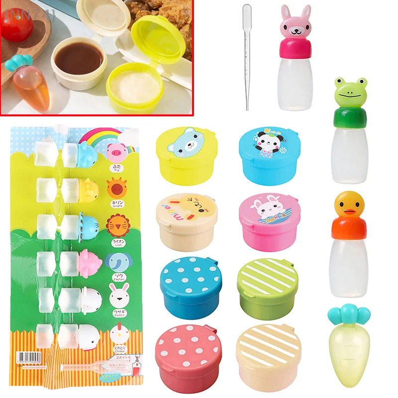 Mini Bento Box Animal Friend Soy Sauce Box Cartoon Sauce Bottle Tomato Sauce Honey Salad Sauce Container Bento Box Accessories