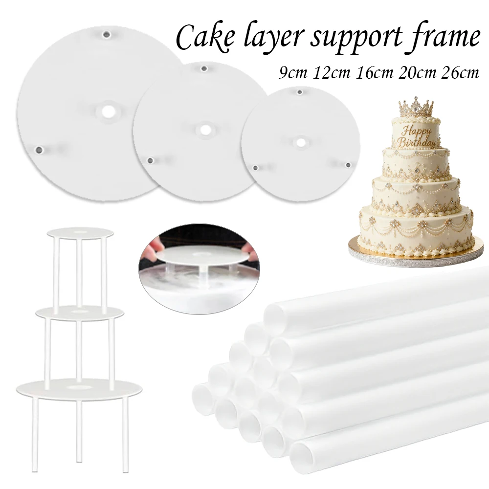 1-5set Multi-Tier Cake Stand Straw Rack for Wedding Cake Making and Stacking Cakes Plastic Cake Support Rods Cake Dowel Set