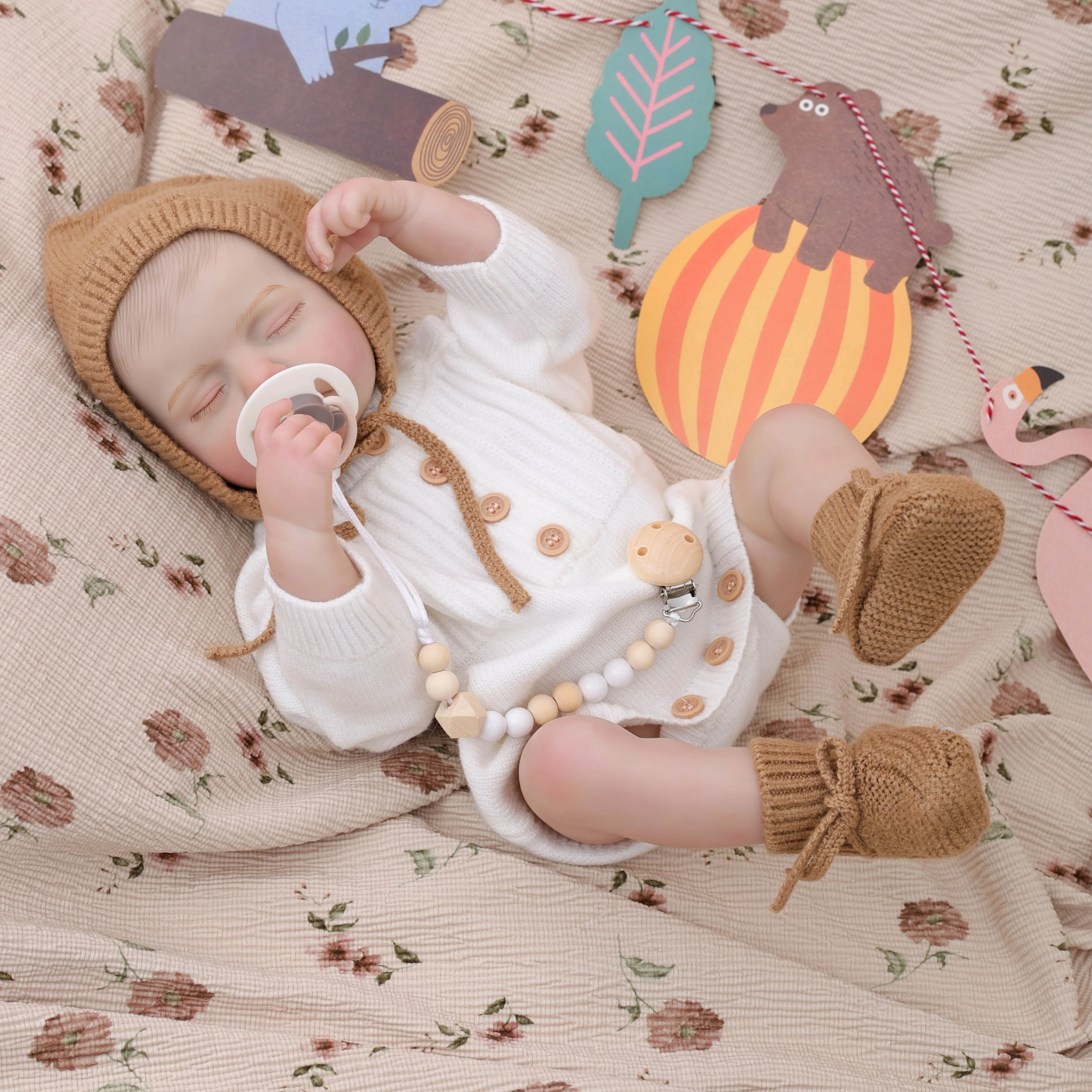 

Cloveray 20 inch Full Body Vinyl Realistic Reborn Baby Doll 47cm Vinyl Doll Handmade High Quality High Color Toy Kid Xmas Gift