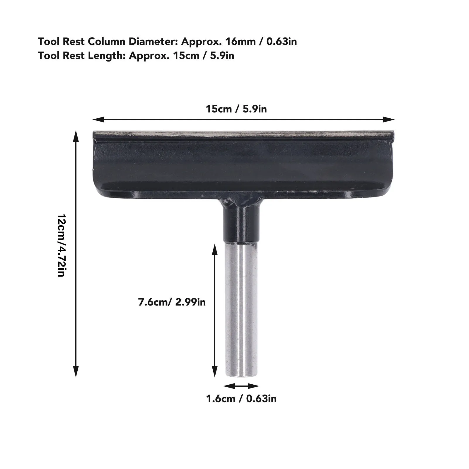 旋盤旋削工具レスト旋盤ツールレストステンレス鋼木材旋削ホルダー DIY 木工アクセサリー 16 ミリメートル直径 15 センチメートル長