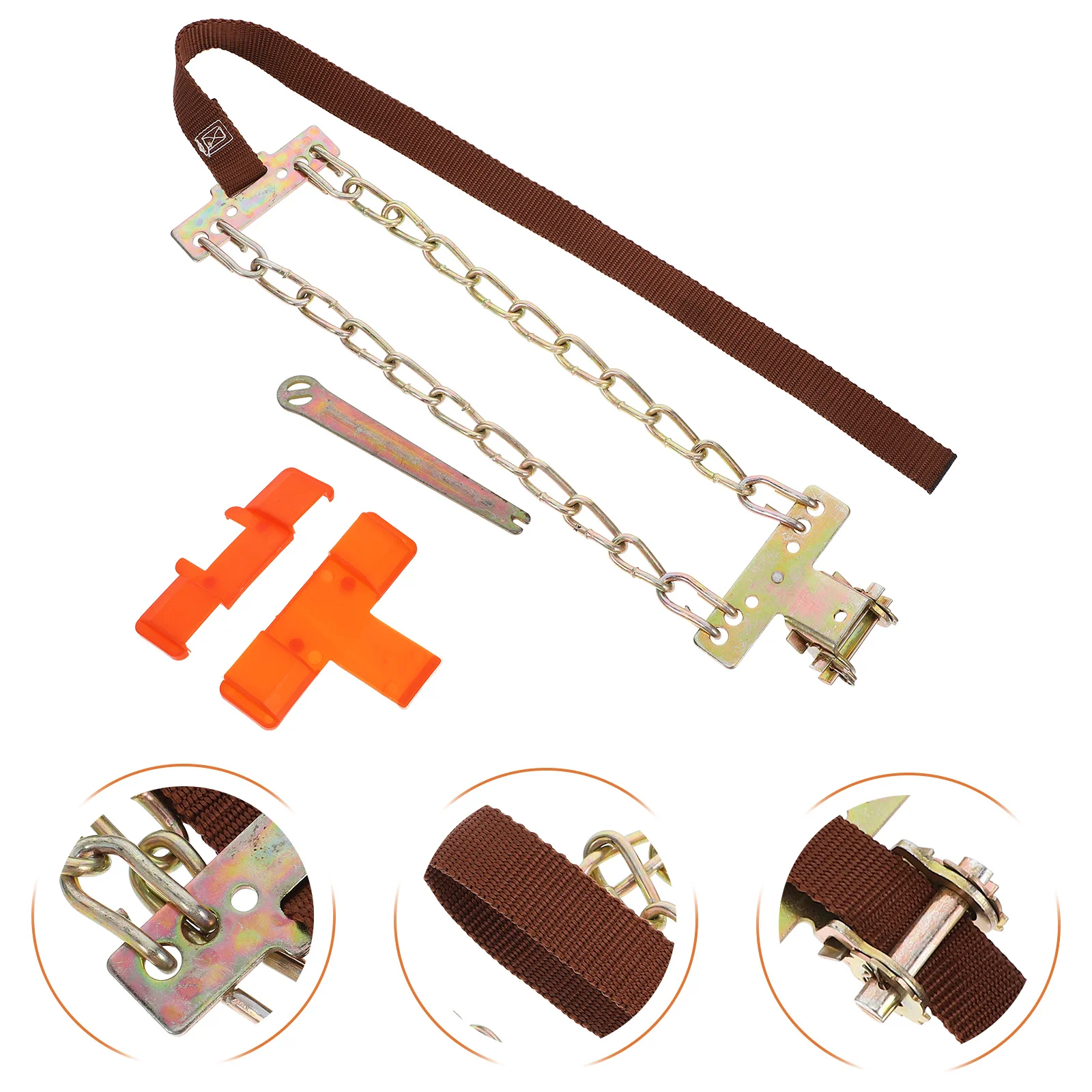 Steel Tire Chains for Cars Durable Anti Skid Snow Chain 205 225mm Width Auto Accessories Safety Driving Aid