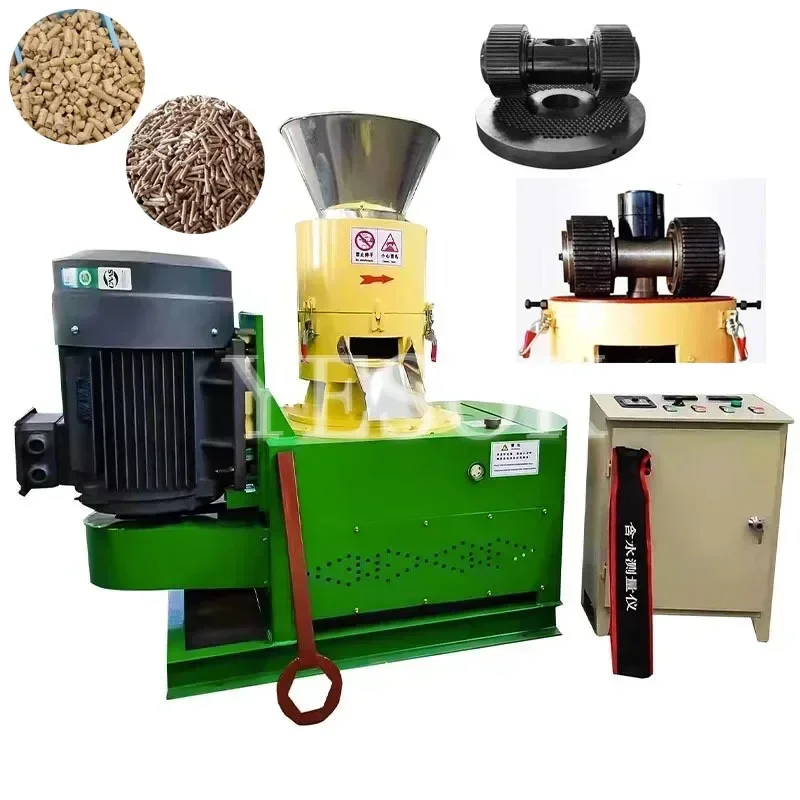 Wood Pellet Machine Biomass Pellet Fuel Production Sawdust Shavings Rice Husk Straw Processing Granulator-7.5KW 60-80KG/H