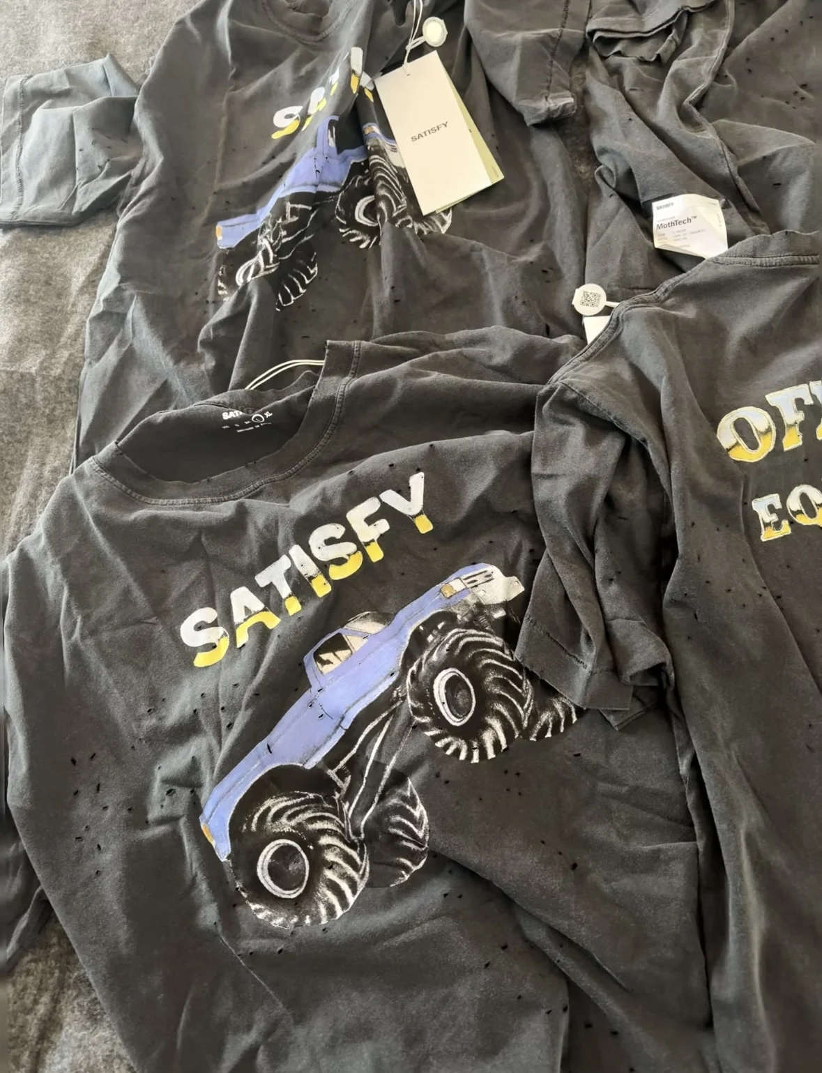 Satisfy MothTech Truck Off-Road Truck Print Old Wash Short Sleeve T-Shirt