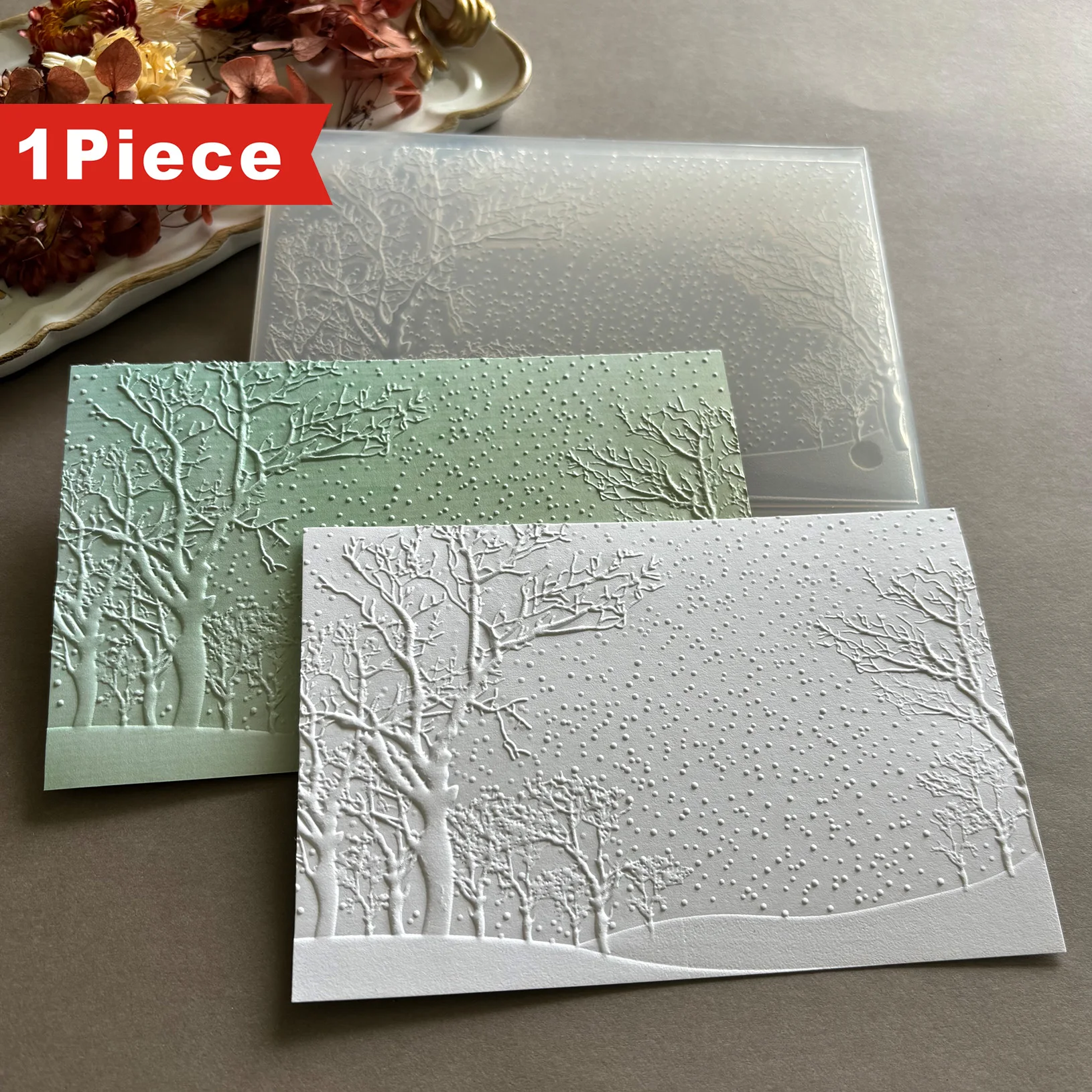Nueva carpeta en relieve 3D - 'Dream Tree', temática con elementos navideños en material plástico - adecuada para manualidades, collages