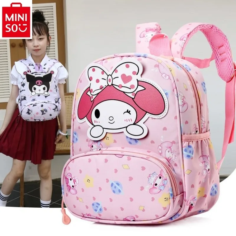 MINISO   Fashion Anime Cartoon Hello Kitty Cute High Quality Backpack Student Large Capacity Storage Backpack