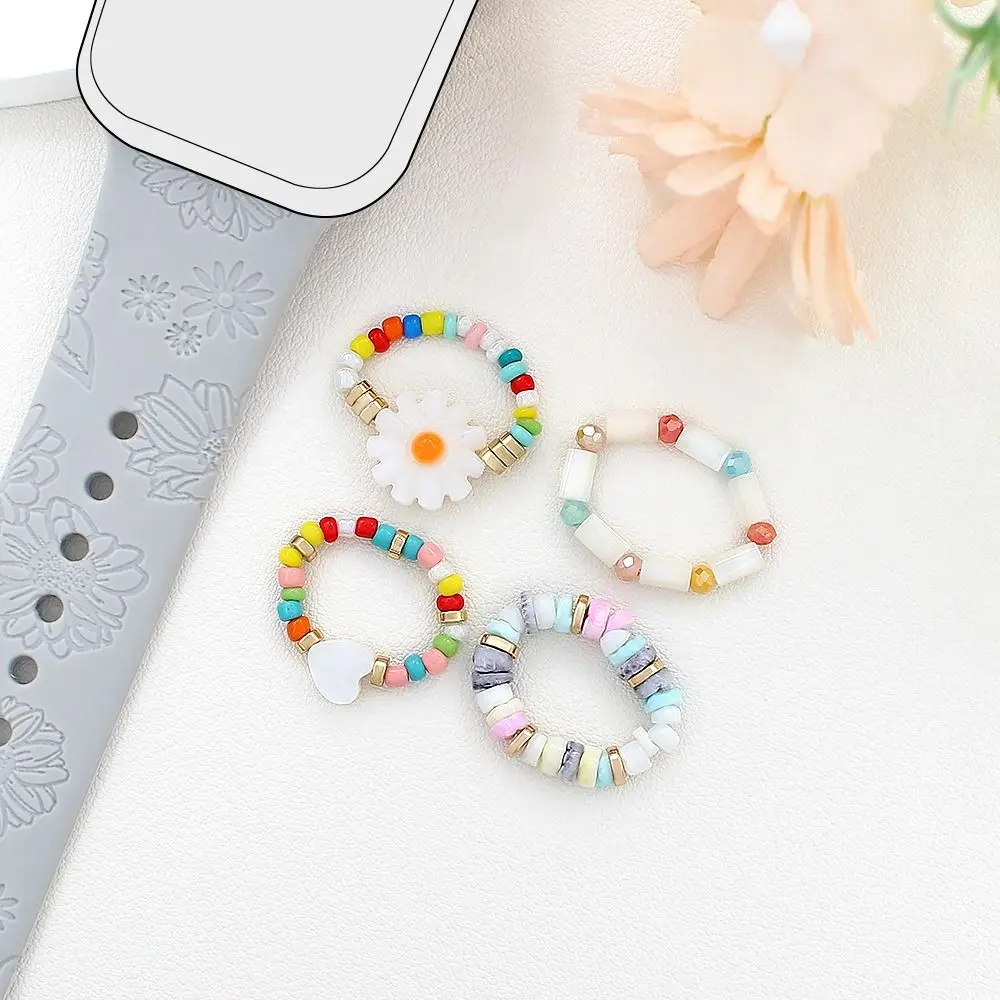 4 個の花時計バンド飾りストラップ装飾ツールファッションリストベルトチャームシェルビーズ時計バンド用