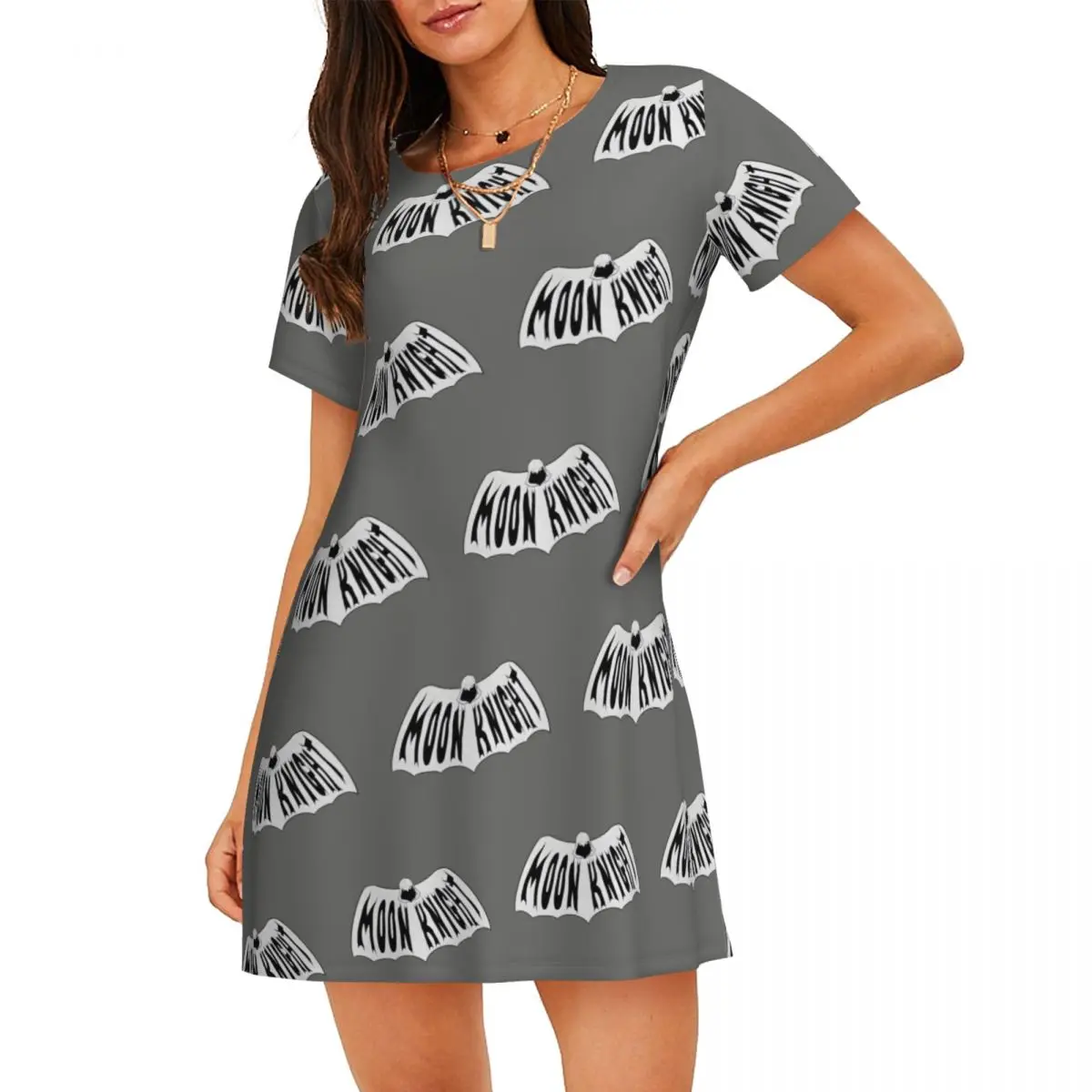 

Custom Moon Knight Sleepshirts For Sleeping Travels Loose Sleepdress Pajama Dress Soft Nightdress Sleepwear