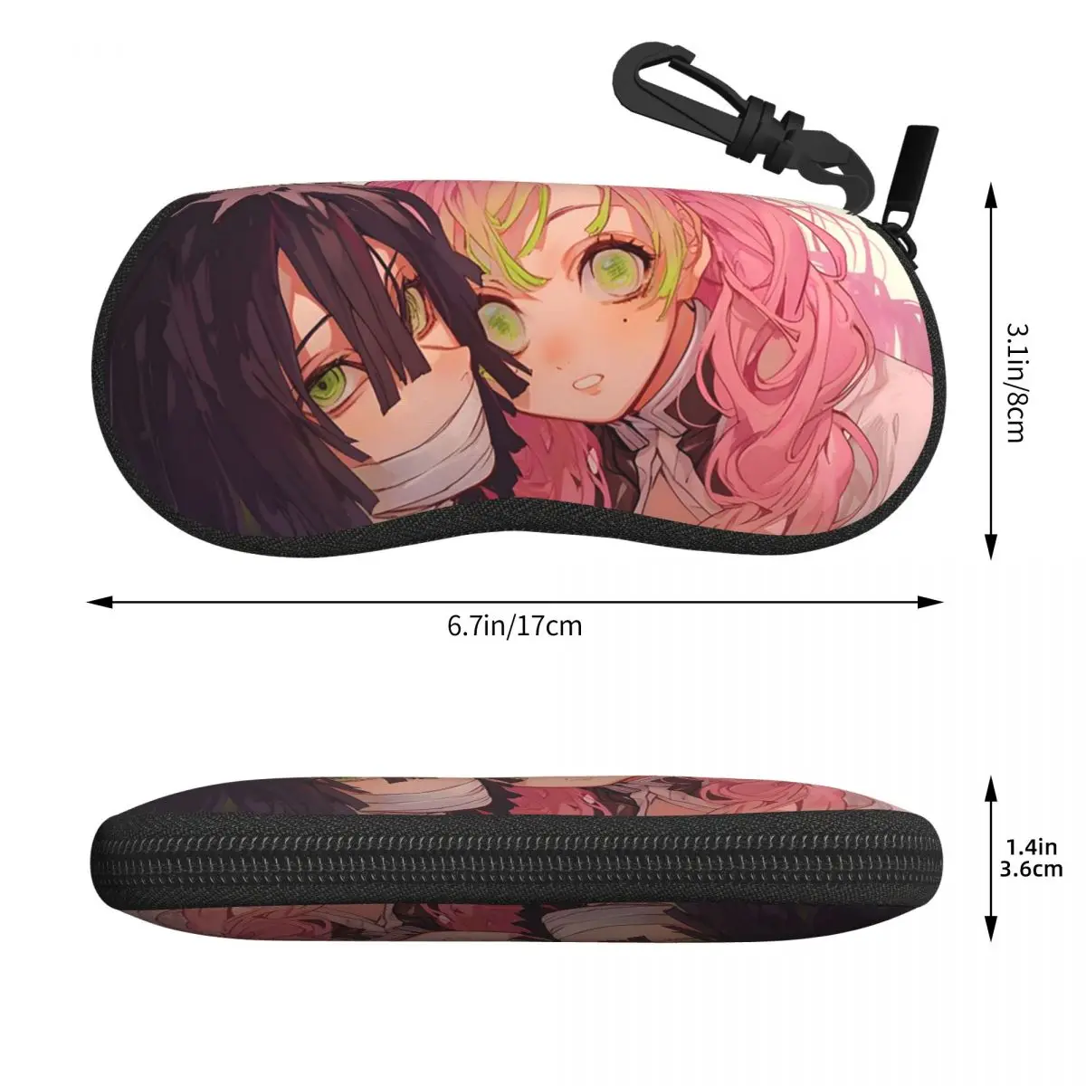 Mitsuri Kanroji y Iguro Obanai Shell estuche protector para gafas de sol caja mujeres hombres bolsa suave para gafas