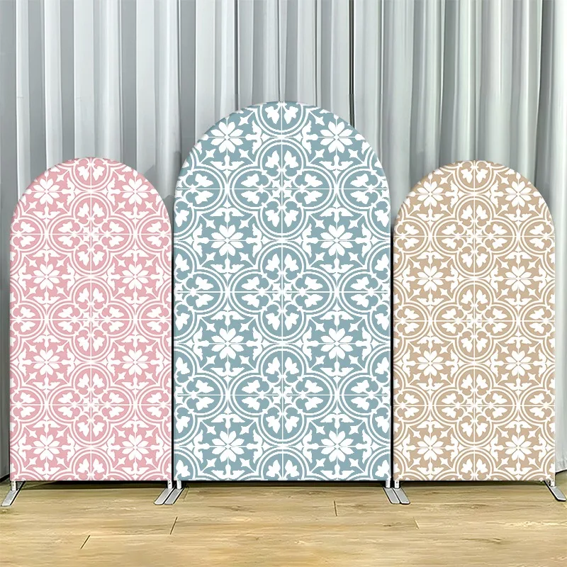 

Arch Backdrop Cover Single Side Floral Butterfly Purple Garden Party Decoration Photo Booth Background Event Supplies Props Room