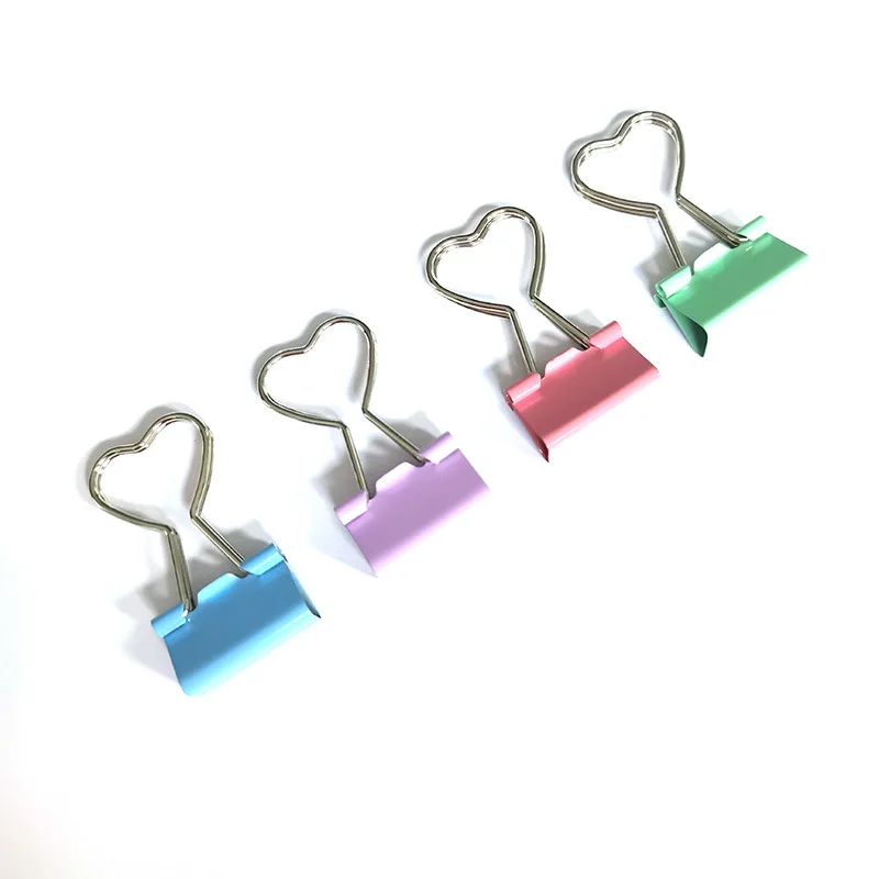 10 Pcs Multifunctional Heart Paper Clip Binder Clips Page Holder Dovetail Clip Photo Clamp Office School Desk Organizer