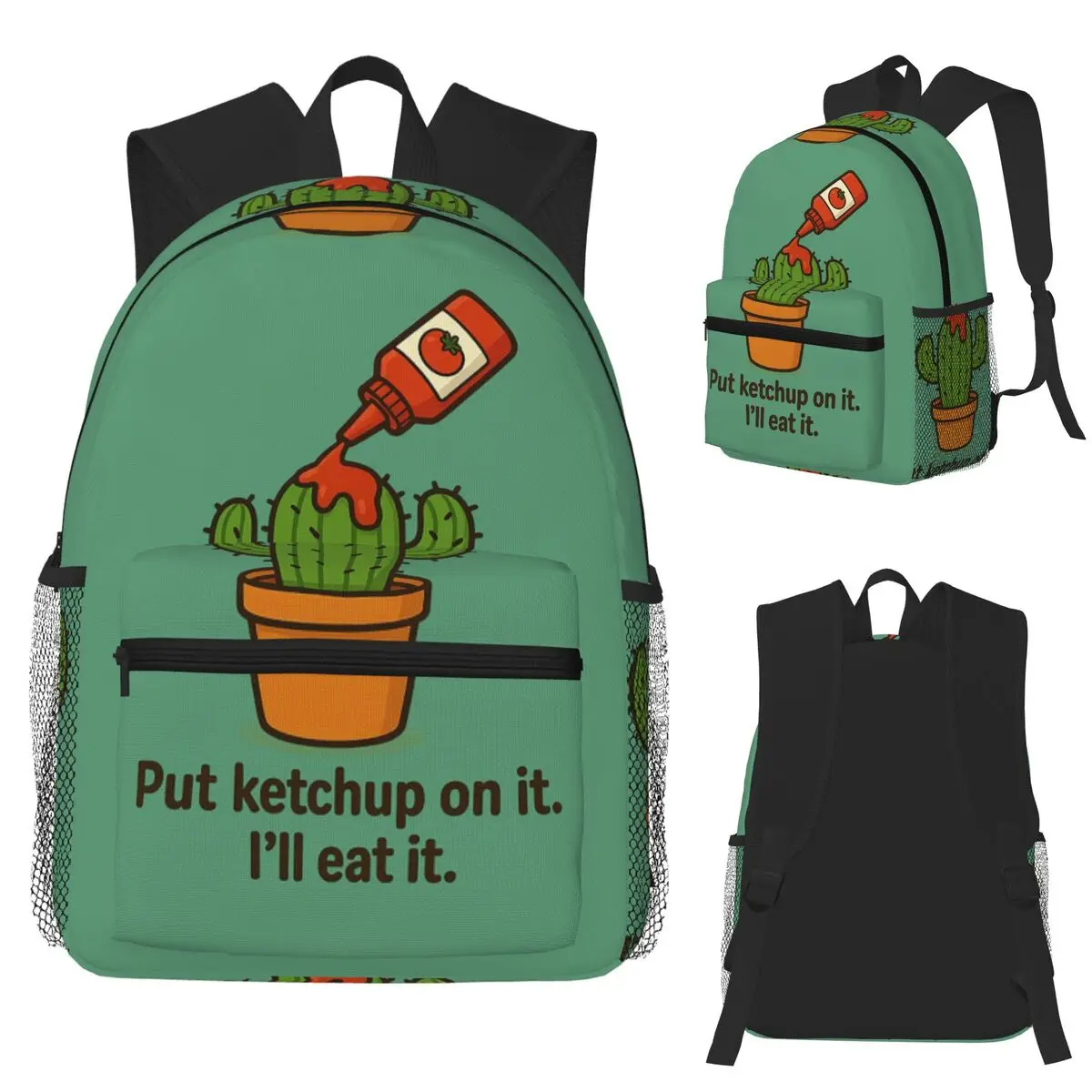 

Copy Of Put Ketchup On It. I'll Eat It Student Backpack School Bag Hiking Travel Daypack for Men Women Bookbag Shoulder Bags