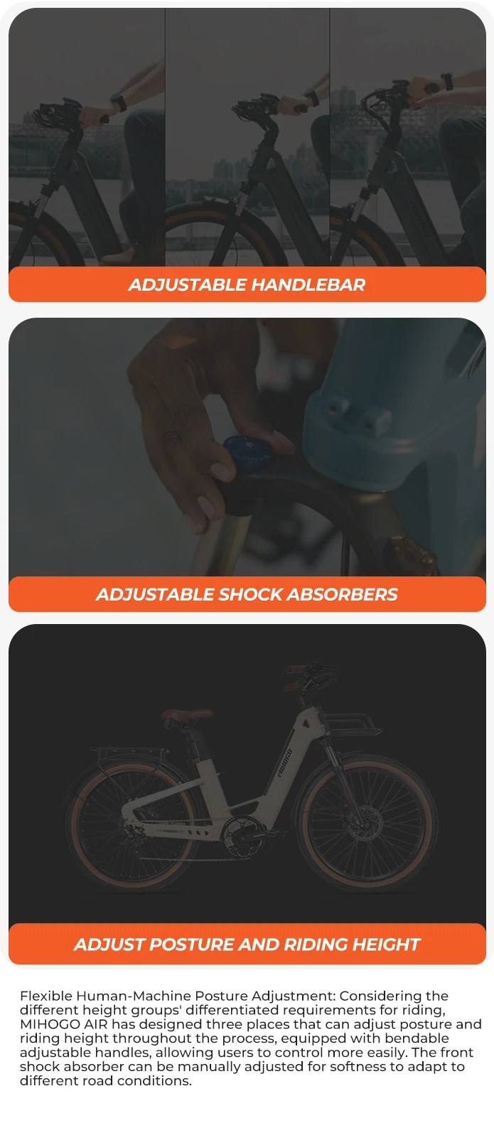 MIHOGO Air Carbonfaser-Rahmen Erwachsenen-Elektrofahrrad Urban E-Bike 26 Zoll Aufblasbare Reifen E-Bike 250W 48V 19.2AH Elektrofahrrad – Detail 20