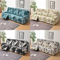 1/2/3 Seater Flowers Printed Recliner Chair Cover Stretch Spandex Sofa Armchair Slipcovers Lazy Boy Chair Covers for Living Room