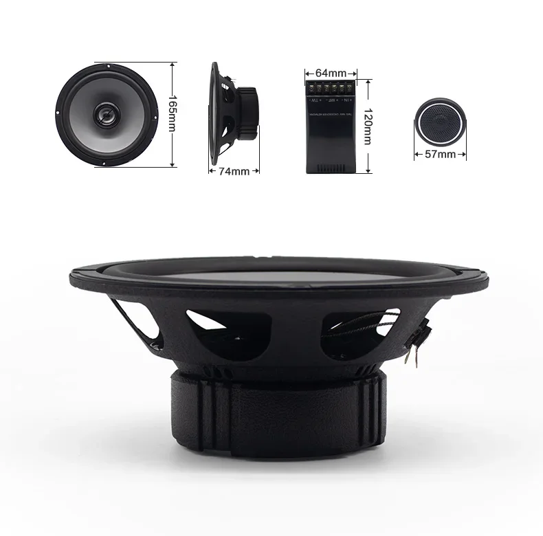 Sennuopu SK-6 Car Speakers Passive Crossover 2 Way Tweeter 45 Watts Each Subwoofer Car Audio Speakers