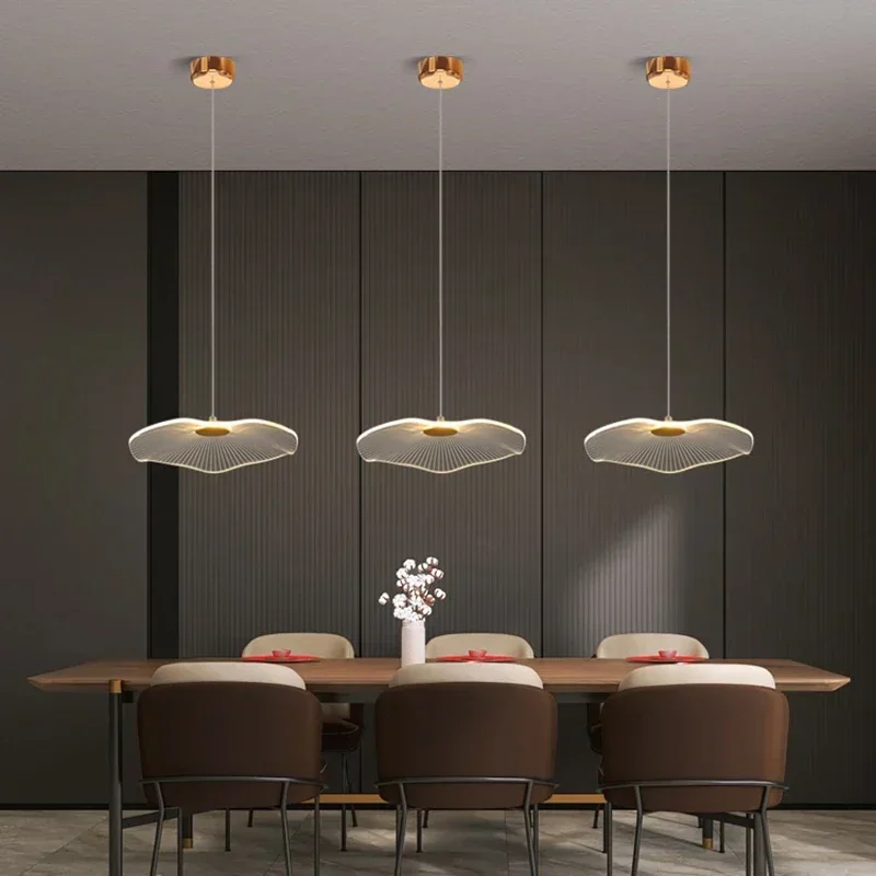 Creative Acrylic Lotus Leaf Small Pendant Lamp for Bedside Art, Modern and Simple Bedroom Single Head  LED