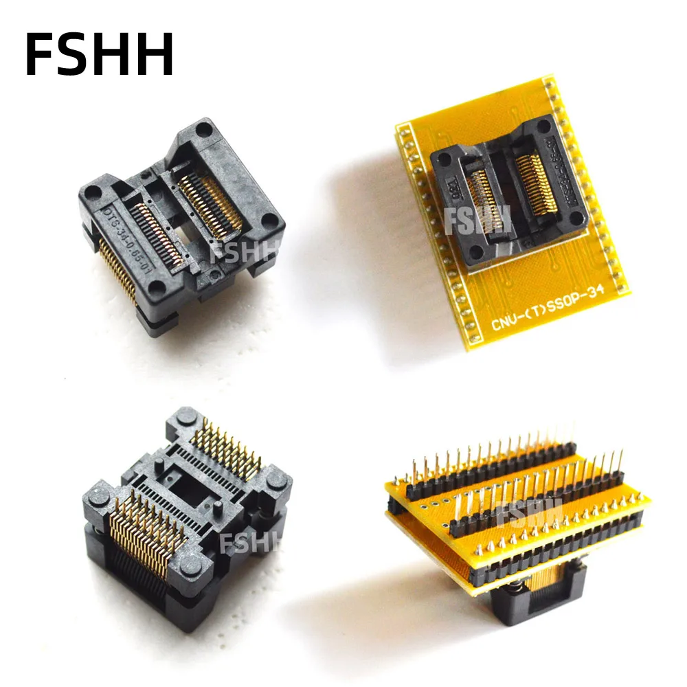 

CNV-SSOP34-DIP Adapter TSSOP34 SSOP34 to DIP34 Programmer Adapter OTS-34-0.65-01 ic test socket 0.65mm 5.3mm 7.8mm