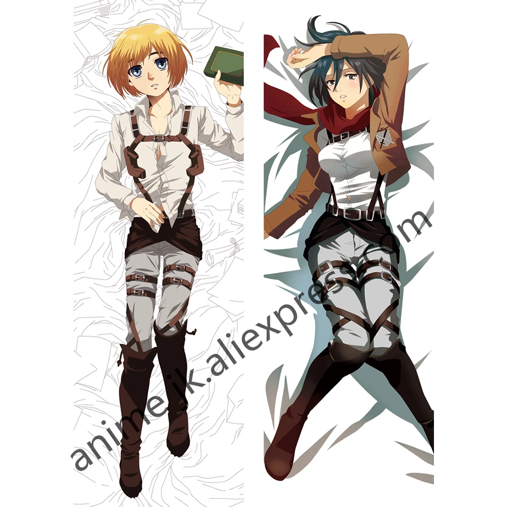 Taie d'oreiller de dessin animé Dakimakura, attaque sur Titan, housse de coussin pour Cosplay