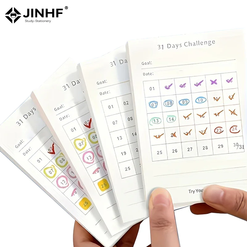 30 Day Self-Discipline Checklist Planner Daily Challenge Notepad Self-adhesive Memo Pads Mini Pocket Checklist Writing Pads