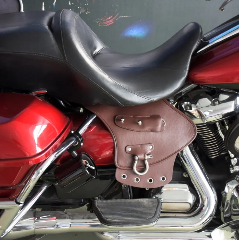 

Motorcycle Universal Engine Cover Deflectors Heat Saddle Shield PU Leather For Harley Touring Road Glide Sportster XL883 Dyna