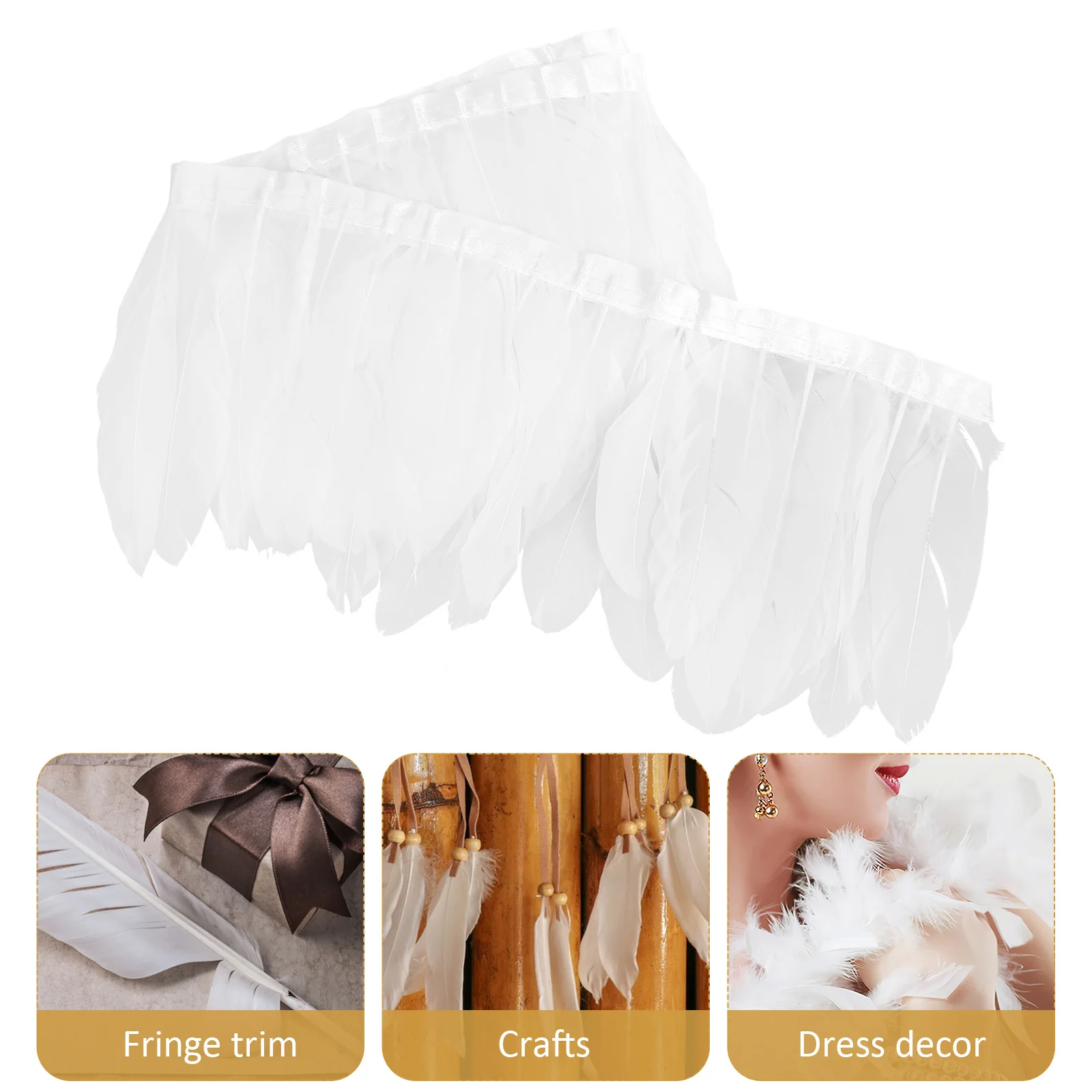 

Natural Plumes Plume Fringe Trim Goose Plume Diy Dress Trim Sewing Decoration Crafts Headwear Decor Accessory