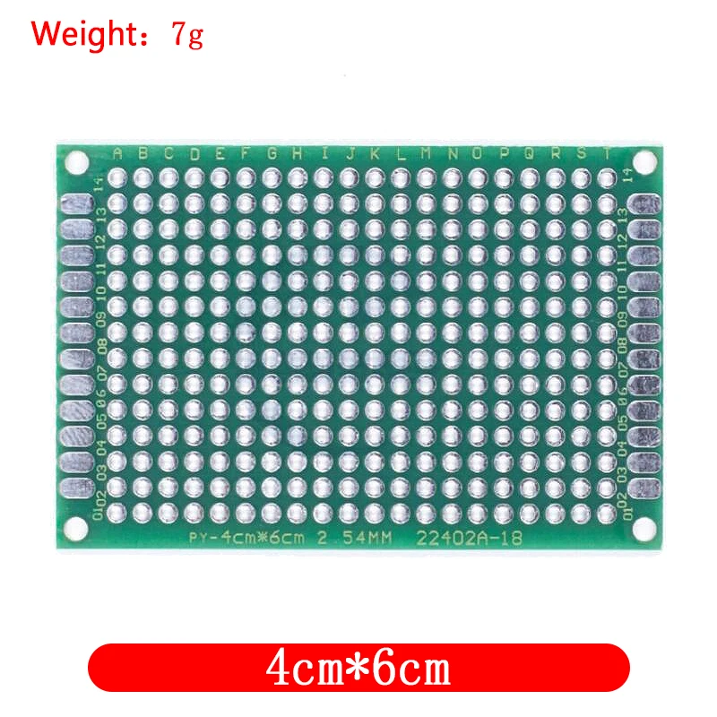 Dropshipping 4 buah 5x7 4x6 3x7 2x8cm papan serat kaca papan prototipe tembaga sisi ganda UNTUK Arduino