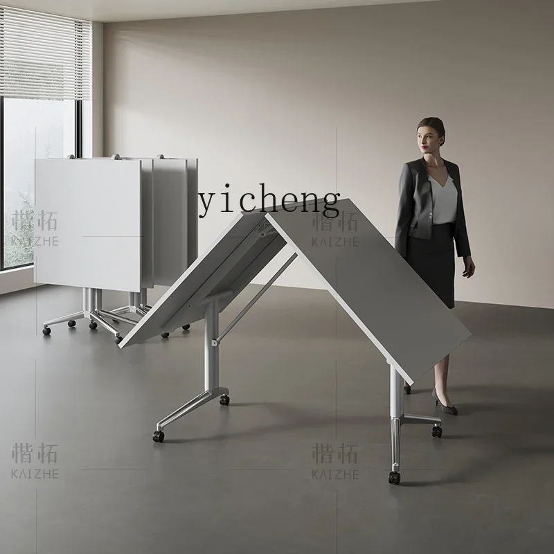 

ZK removable folding conference strip training table telescopic splicing desk with wheels oversized removable home accessories