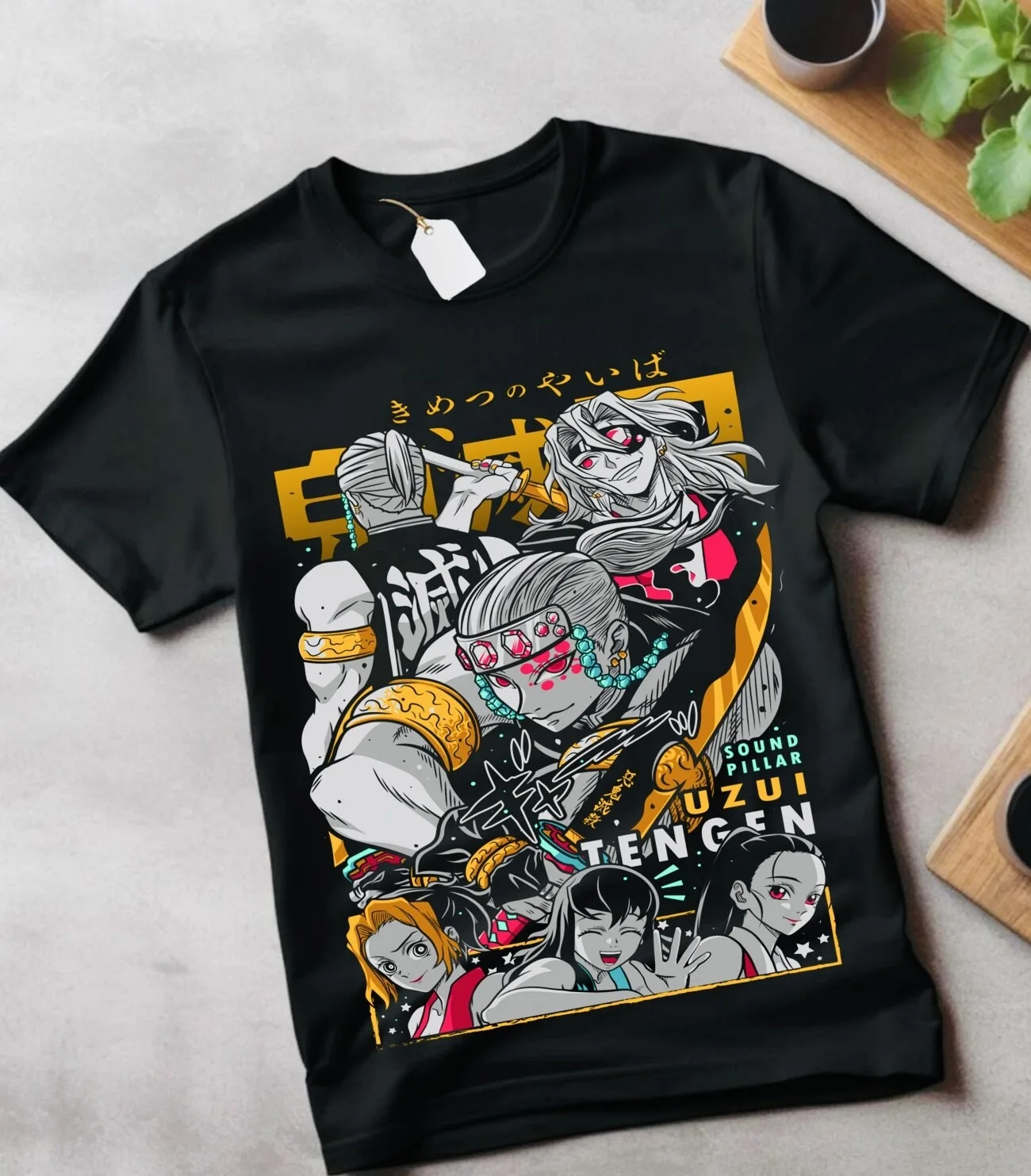 2026 Sommer Demon Slayer Anime Tengen Uzui Bedrucktes Lockeres Kurzarm-T-Shirt aus Reiner Baumwolle für Kinder Unisex Lässig Oversize Y2k