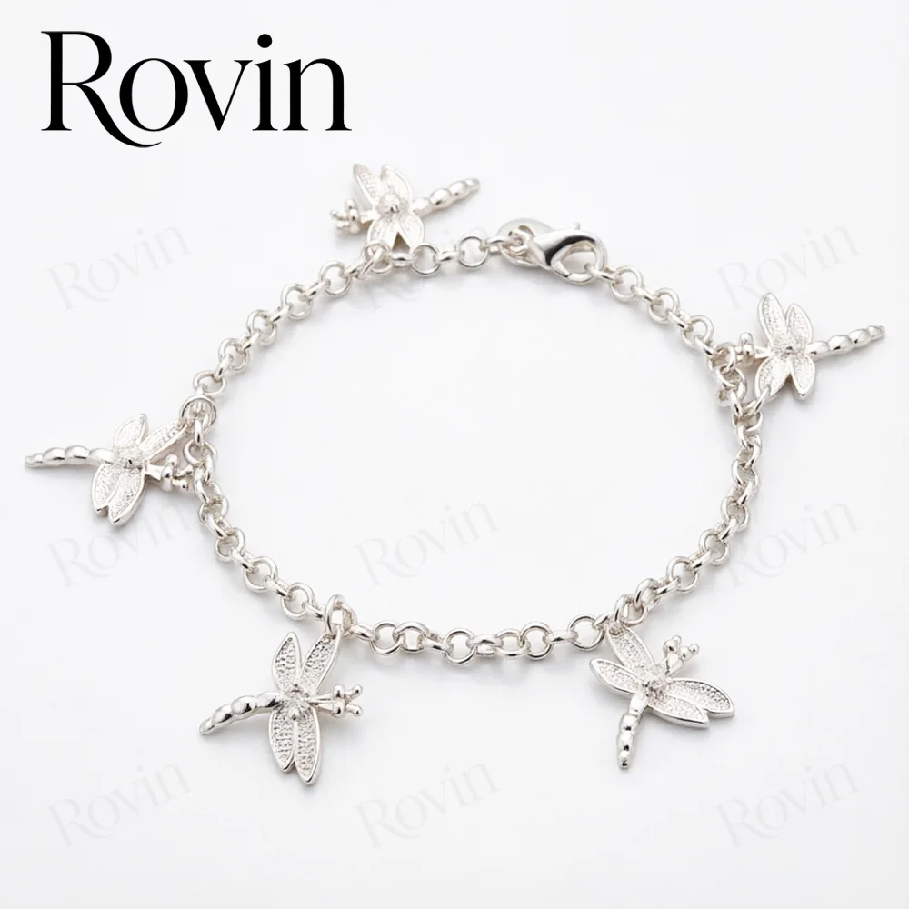 18K Gold-Plated 8-Inch Exquisite Dragonfly Zircon Bracelet – Stylish Women's Wedding Jewelry & Party Gift
