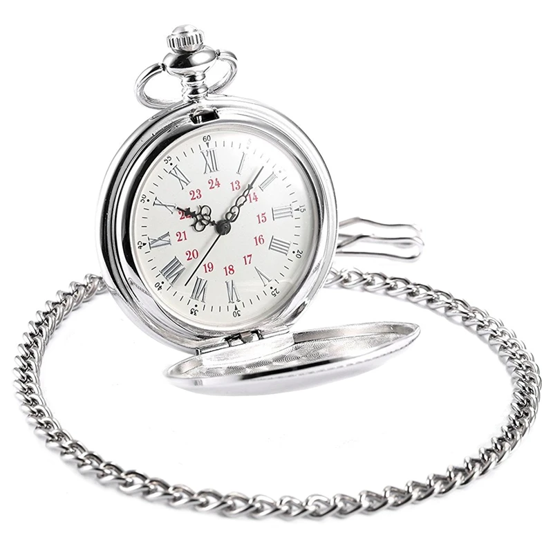 Pocket Watch, Metal Strap, Silver