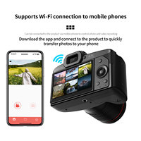 4K Digital Camera WiFi Digital Video Camera 64MP Dual Lens 3 Inch IPS Screen 16X Anti-Shake Zoom Night Vision Built-in Battery B