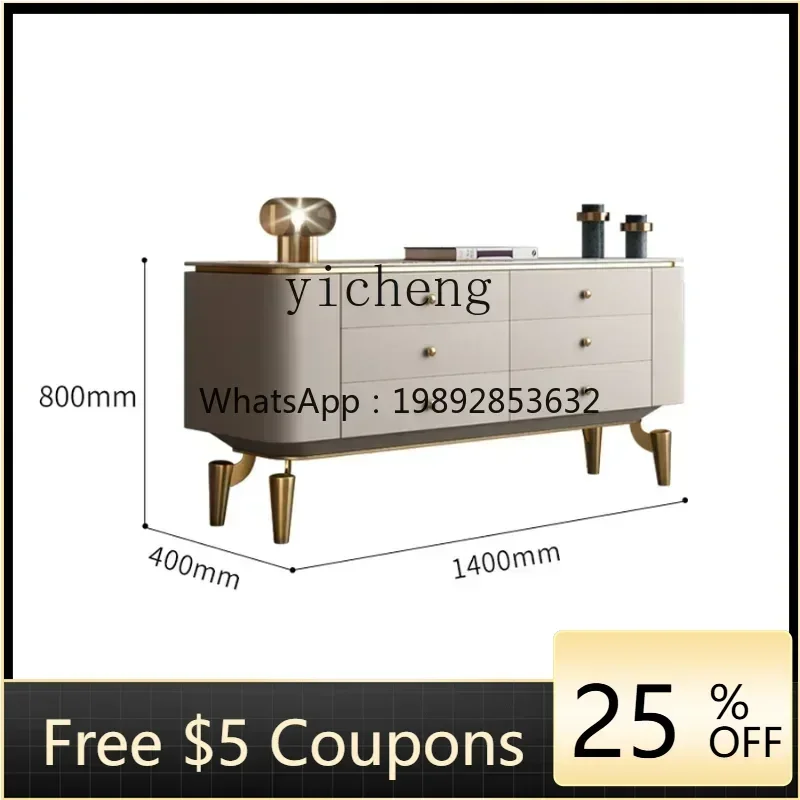 GZ Stone Plate Chest of Drawers High Leg Simple Modern TV Cabinet Large and Small Apartment Type Storage Cabinet