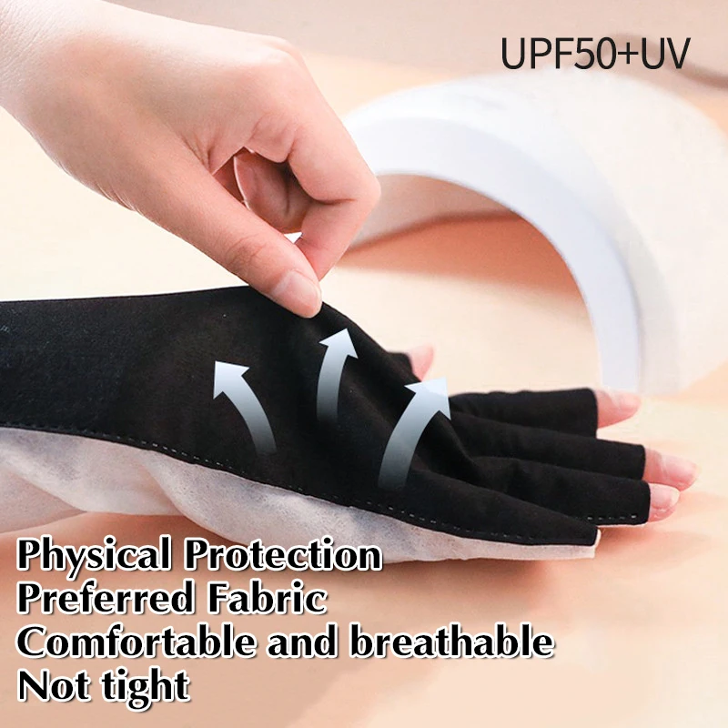 1 paar anti-uv-handschoenen gel professionele beschermingshandschoenen voor manicure beschermen handen nail art vingerloze handschoen voor thuis buiten