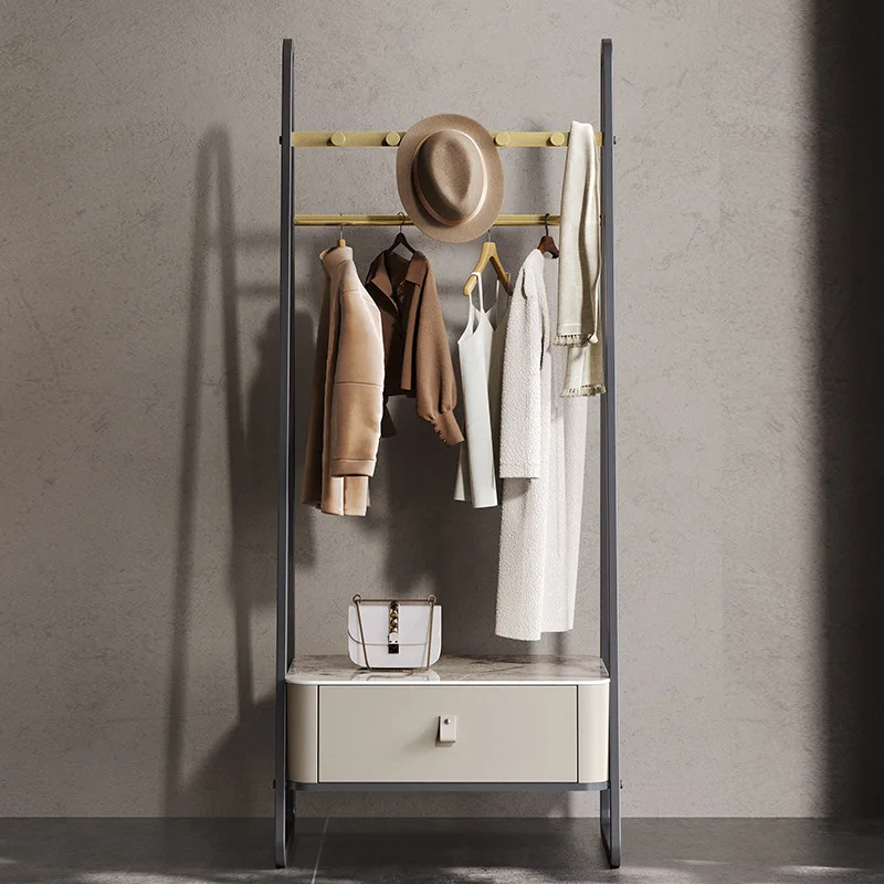 Italian minimalist floor coat , bedroom clothes storage rack, stainless steel designer hanger, minimalist design