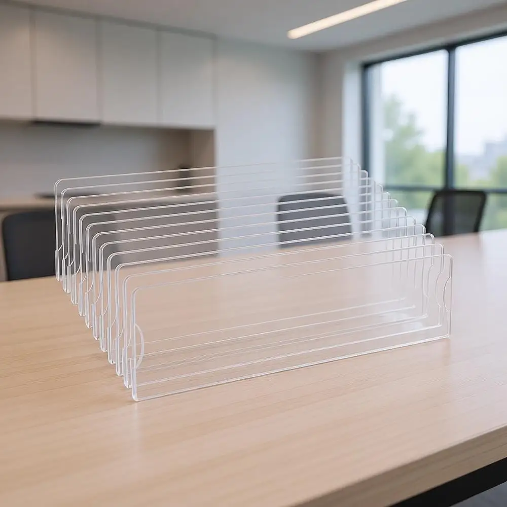 

2x8 Inch Clear Acrylic Horizontal Name Plate Holder with Adhesive Tape for Wall or Door Office Nameplate Display