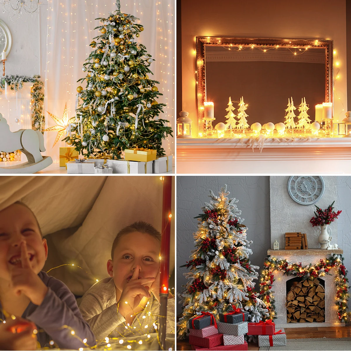 Guirnalda de luces LED superbrillantes con alambre de cobre, CA 220V a CC de 24V, fuente de alimentación de la UE, luz nocturna Led blanca cálida/RGB para decoración navideña